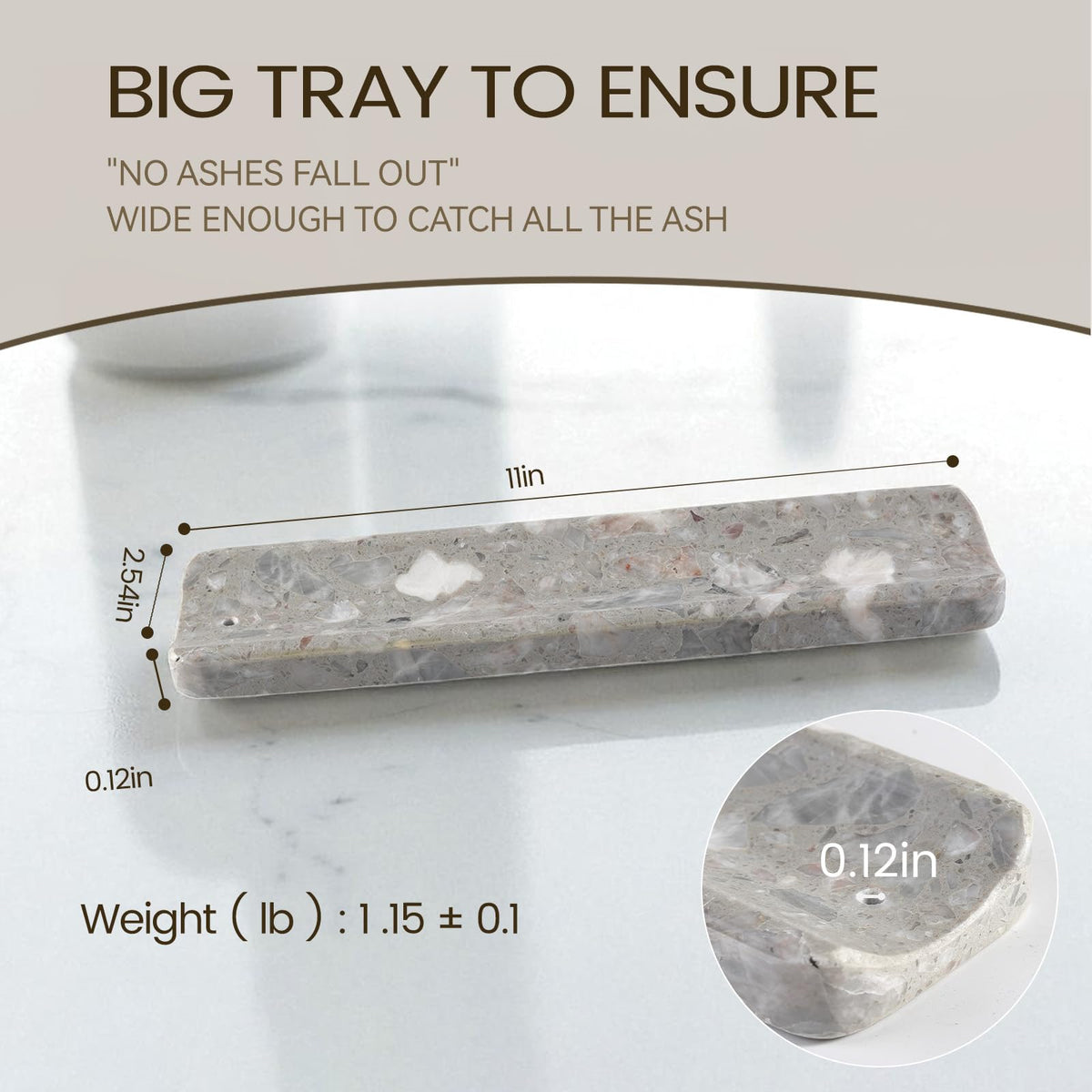 Marble Incense Holder (Gray)