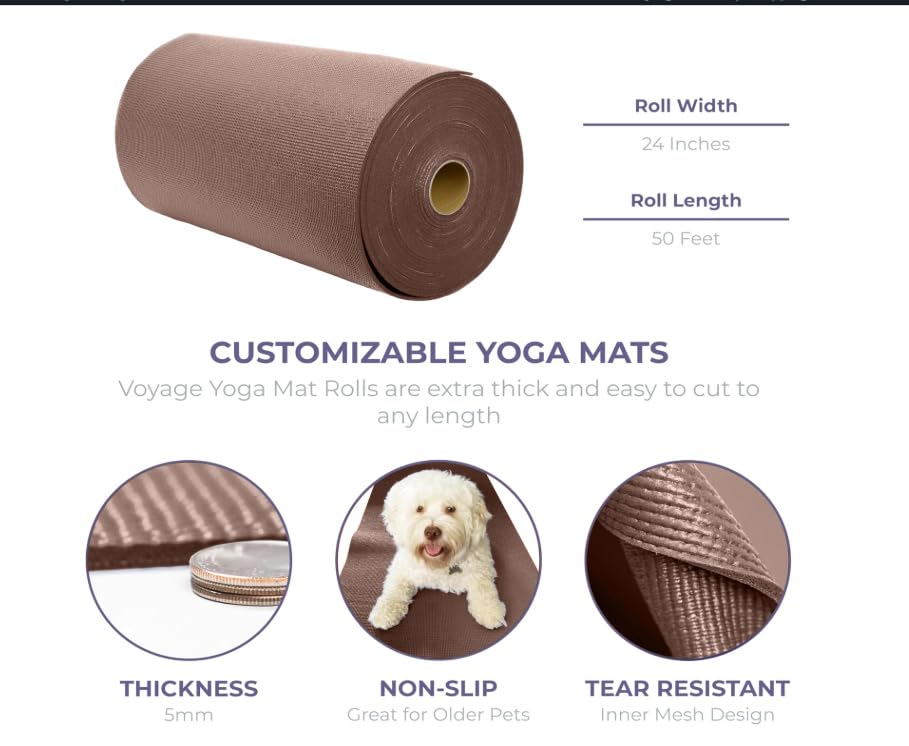 Voyage 5mm Thick Yoga Mat Roll (Chocolate)