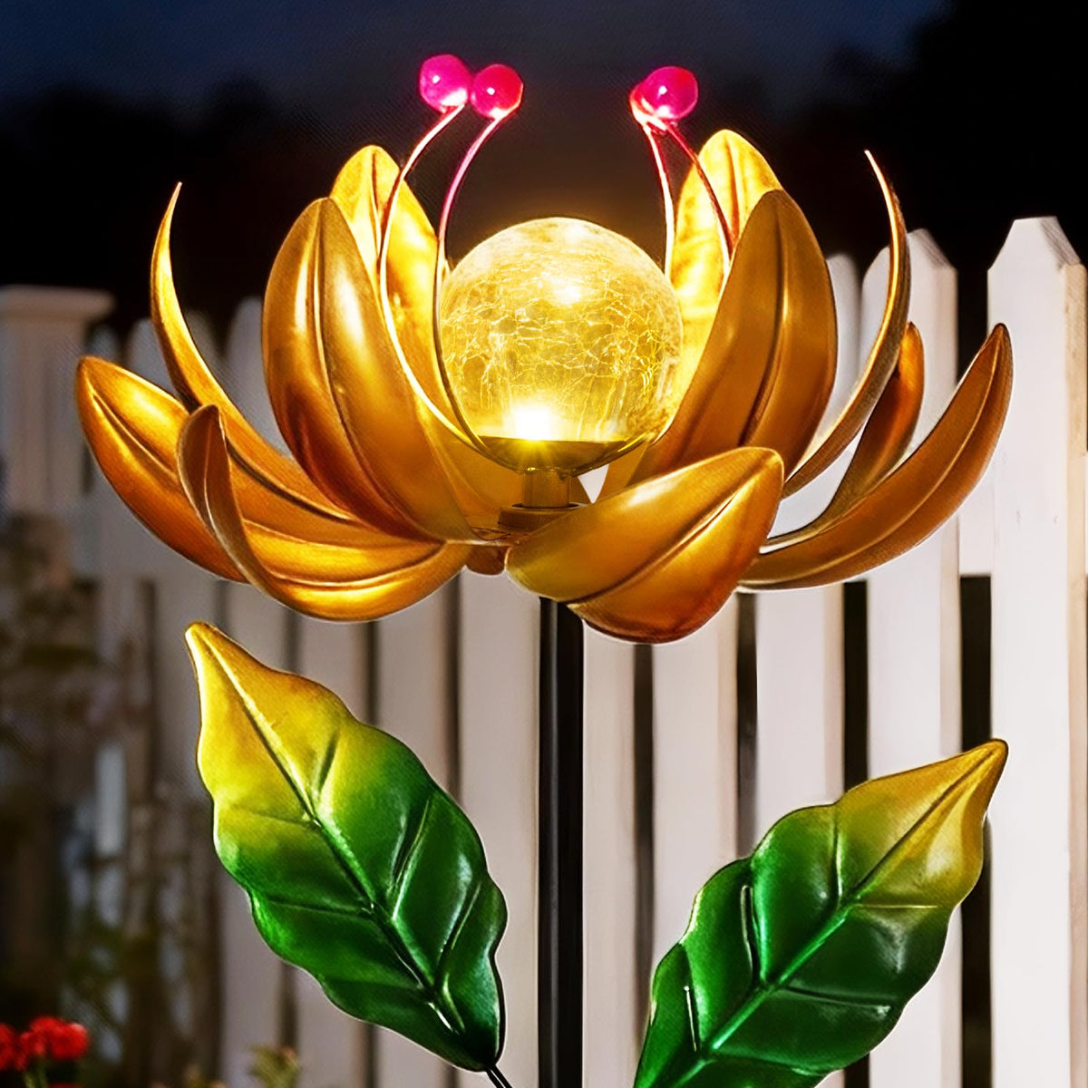 Garden Decor for Outside Solar Wind Spinners for Yard (Gold-standard)