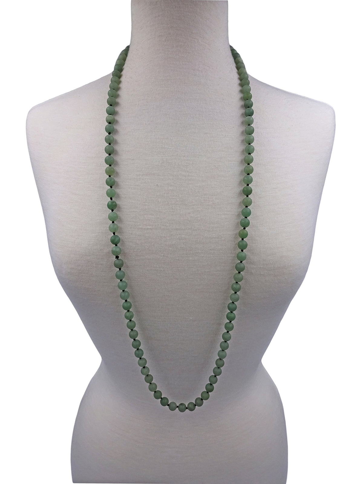7 8MM 36 Inch Long Opera Length Matte (Green Aventurine)