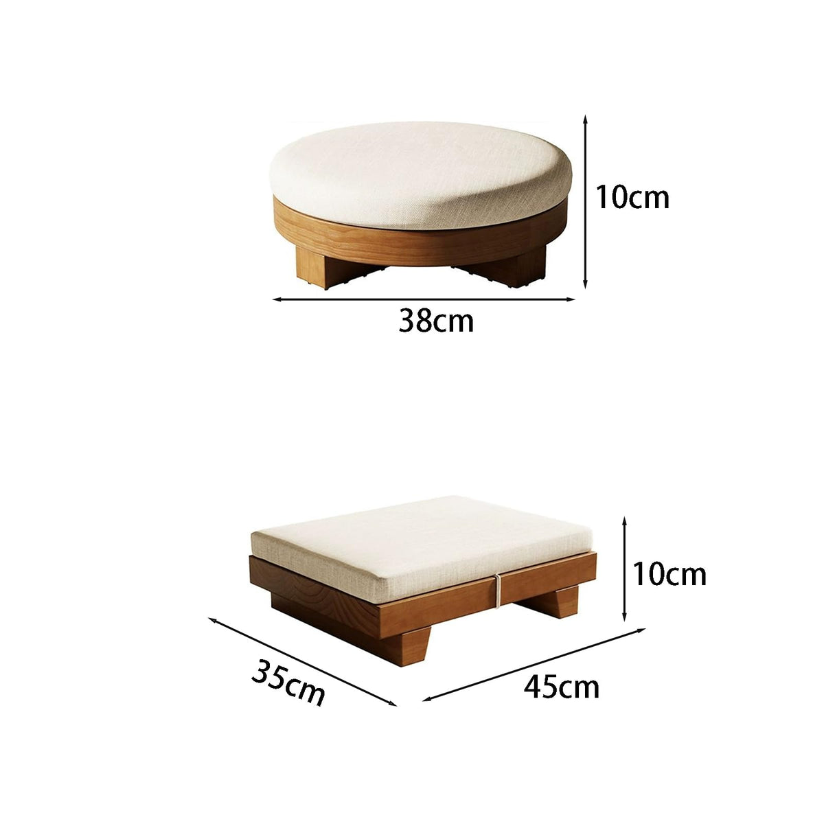 Solid Wood Japanese floor table (Square Stool / 35*45*10cm)