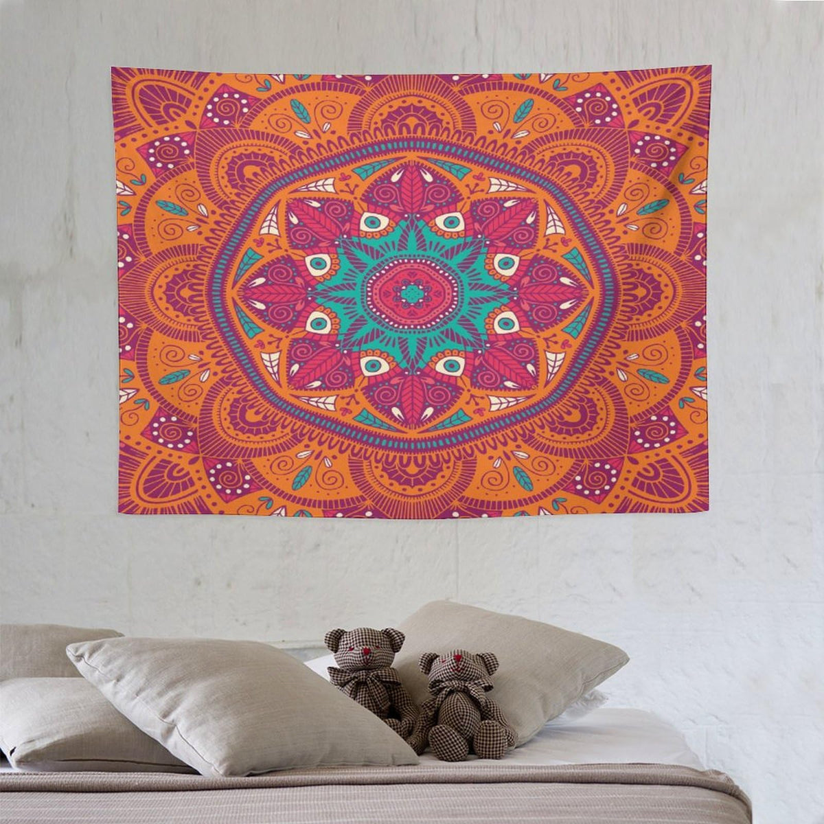 Mandala Tapestry Wall Hanging Indian Abstract Hippie Bohemian Art Floral Texture Pattern Tapestries Home Decor for Living Room Bedroom Kitchen Dorm 30"x40" (30"L x 40"W / Mandala-14)