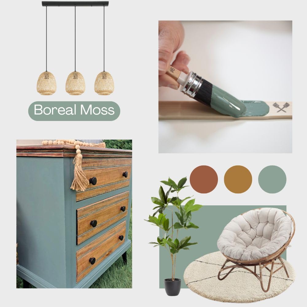 BOREAL MOSS Chalk Paint for Furniture DIY (Boreal Moss / 58 Fl Oz (Pack of 1))