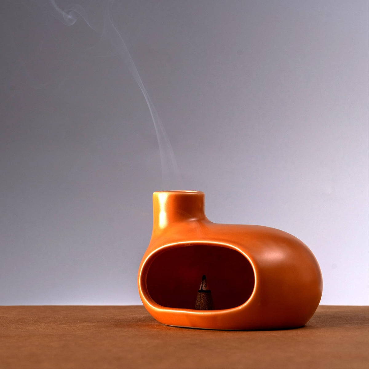 Ceramic Palo Santo Holder (Classic Glazed Ceramics - Orange)
