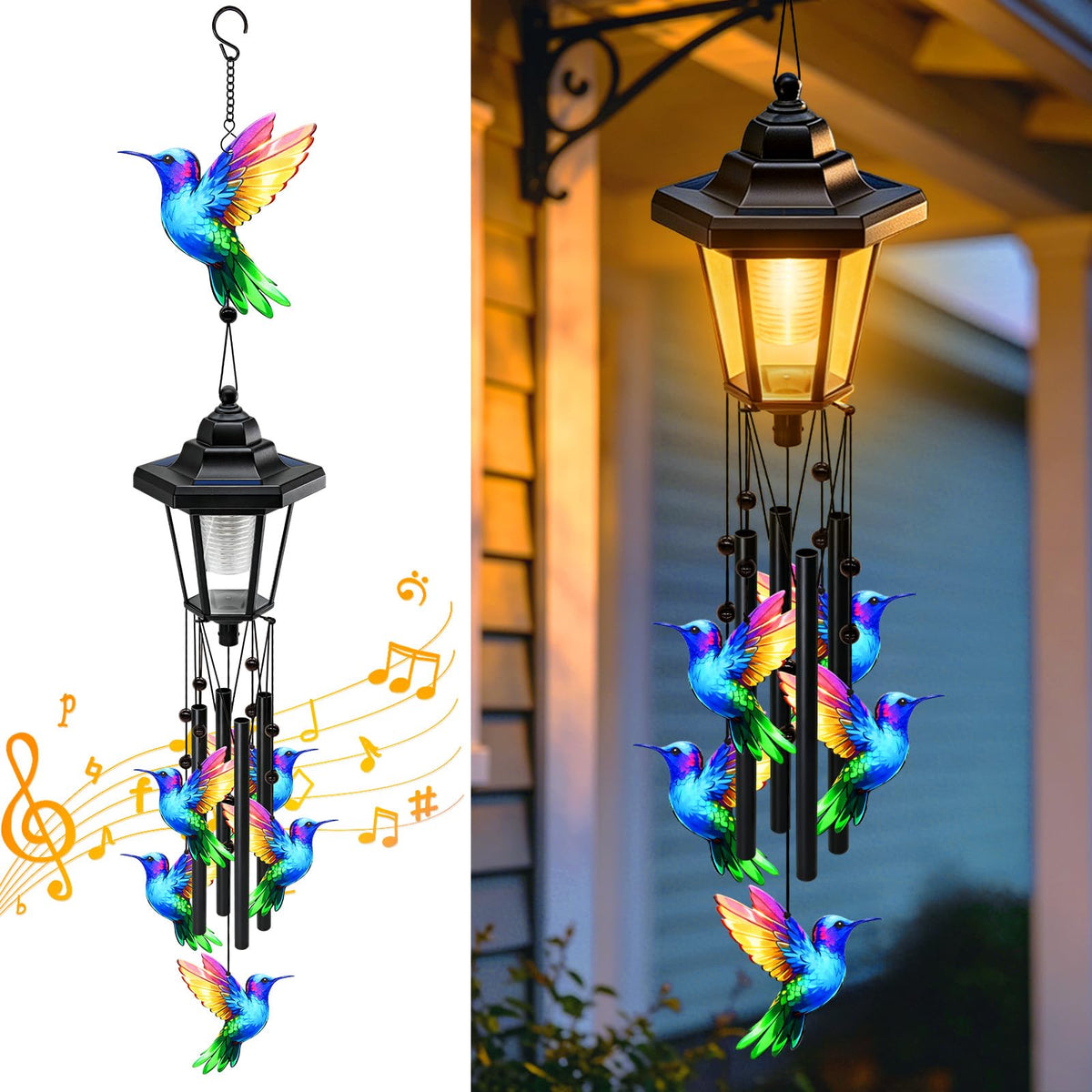 Large Solar Hummingbird Wind Chimes (Hummingbird Wind Chimes)