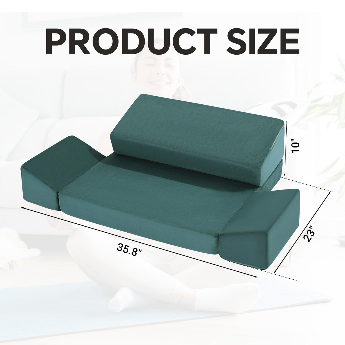 Large Meditation Cushion Foam Meditation Pillows for Sitting on Floor (Green)