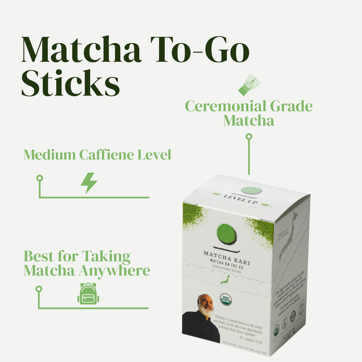 Dr. Weil Matcha Kari Organic Matcha Sticks (12 Count (Pack of 1))