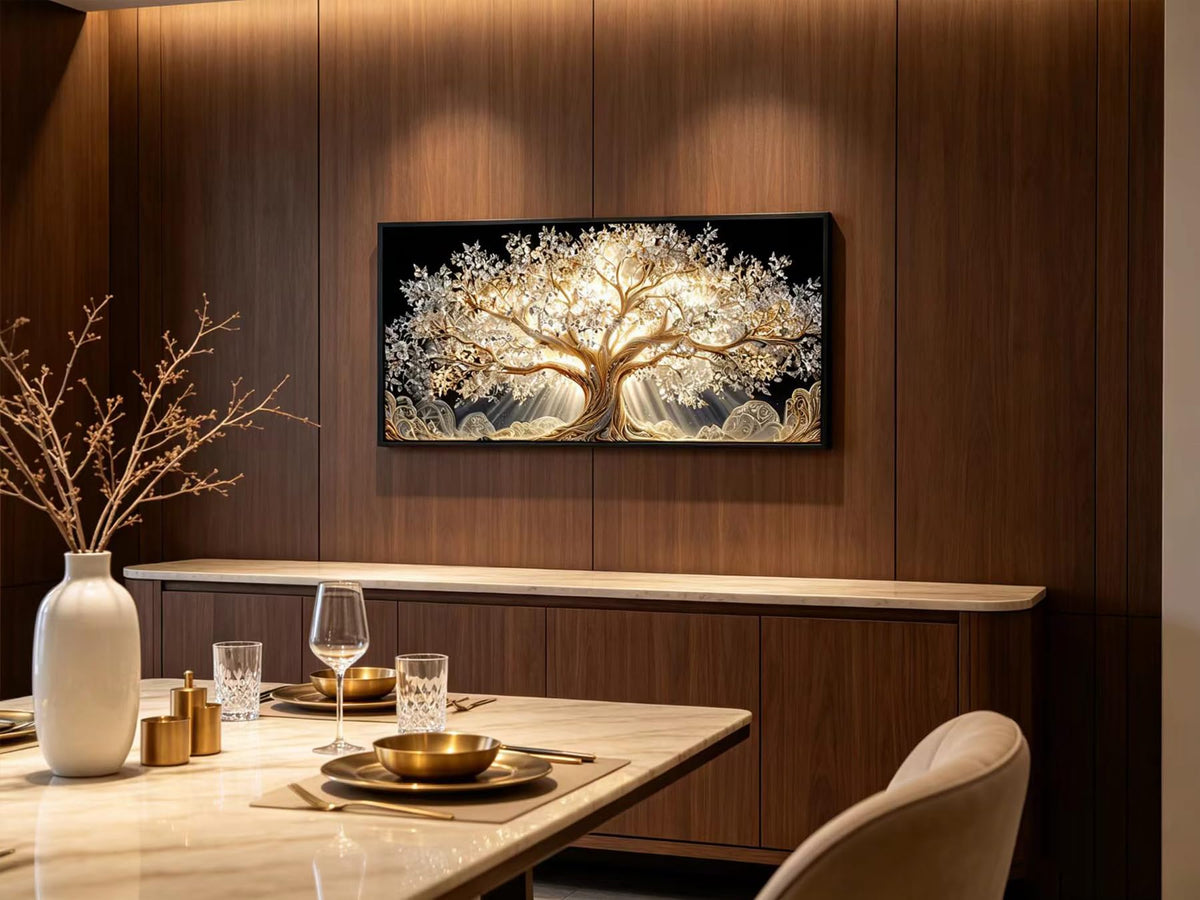 Large Framed Textured Painting Tree of Life Wall Art (Tree of Life / 40"L x 20"W)