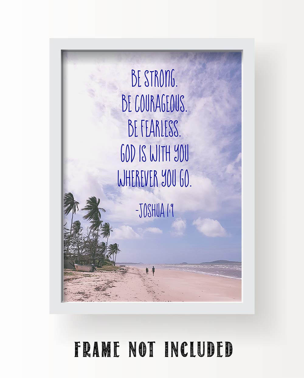 Joshua 1 9 Bible Quote Wall Art (Beach)