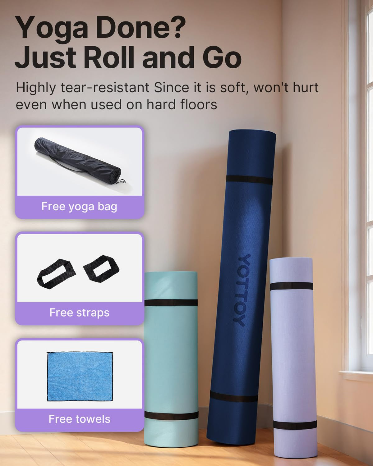 Large Yoga Mat (Blue / 75*52*1/2inch)