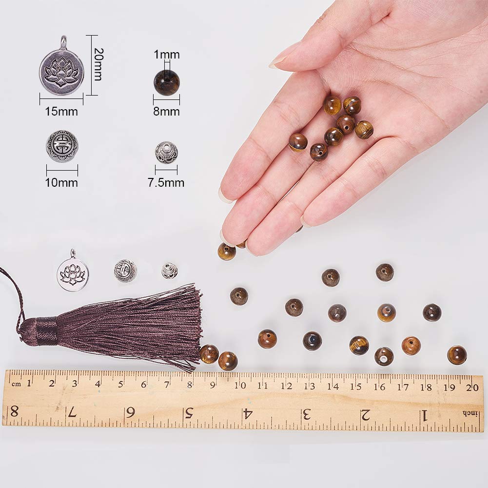 1 Set 108 Tiger Eye Gemstone Mala Beads (Tiger Eye Gemstone)