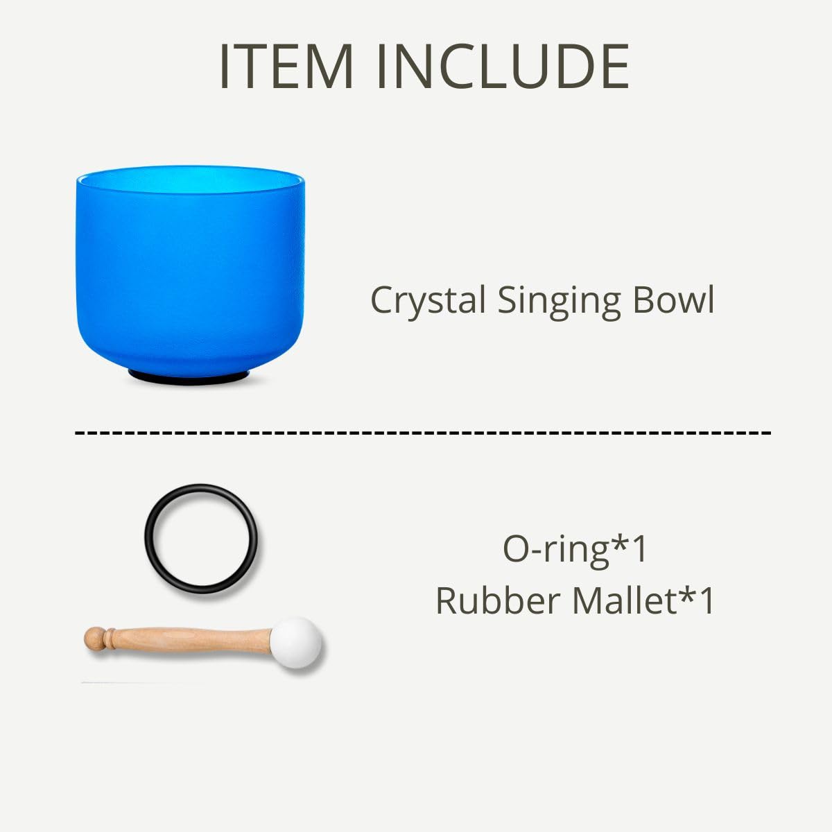 Crystal Singing Bowl 8 Inch Blue G Note 432Hz (Blue 8 Inch G)
