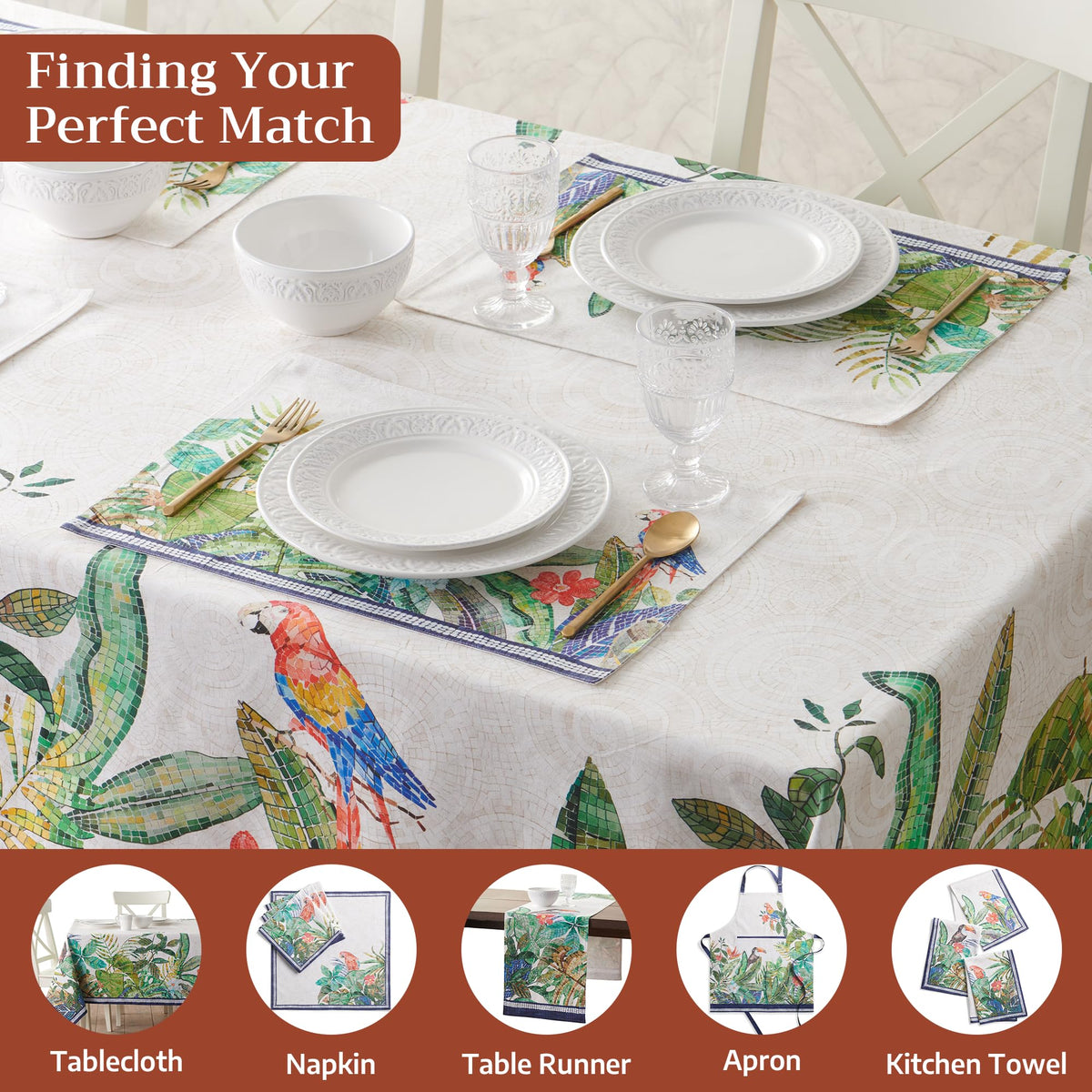 Placemats Set of 4 Reusable 100% Combed Cotton (010 - Mosaic / 13" X 19" (Pack of 4))