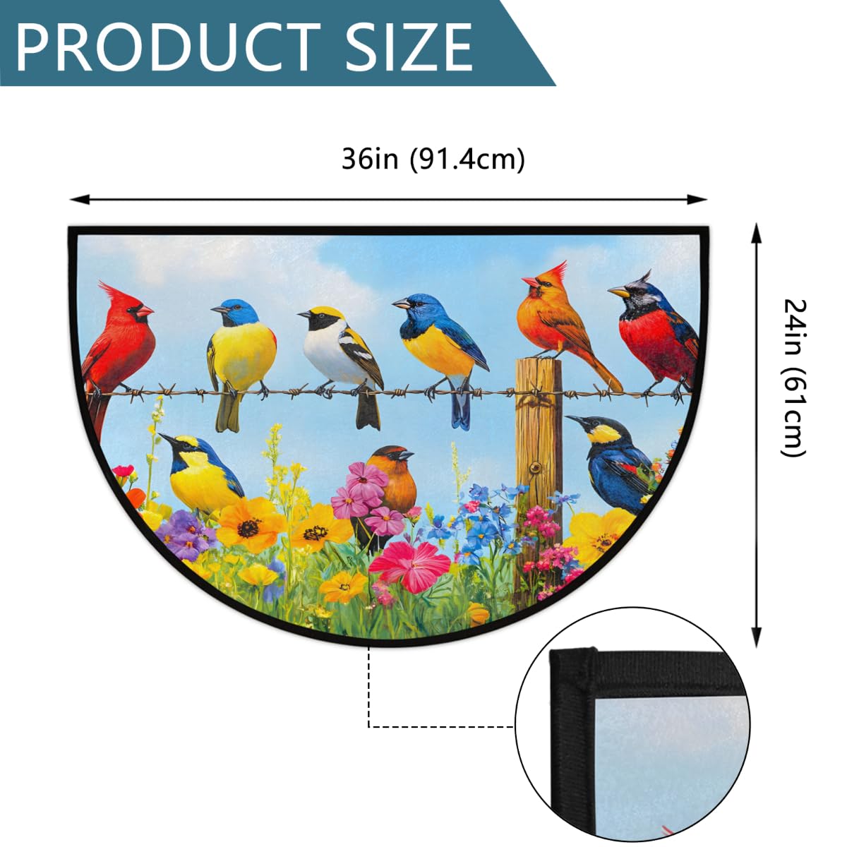 Front Door Mat Indoor Outdoor Entrance (A-11 Birds)