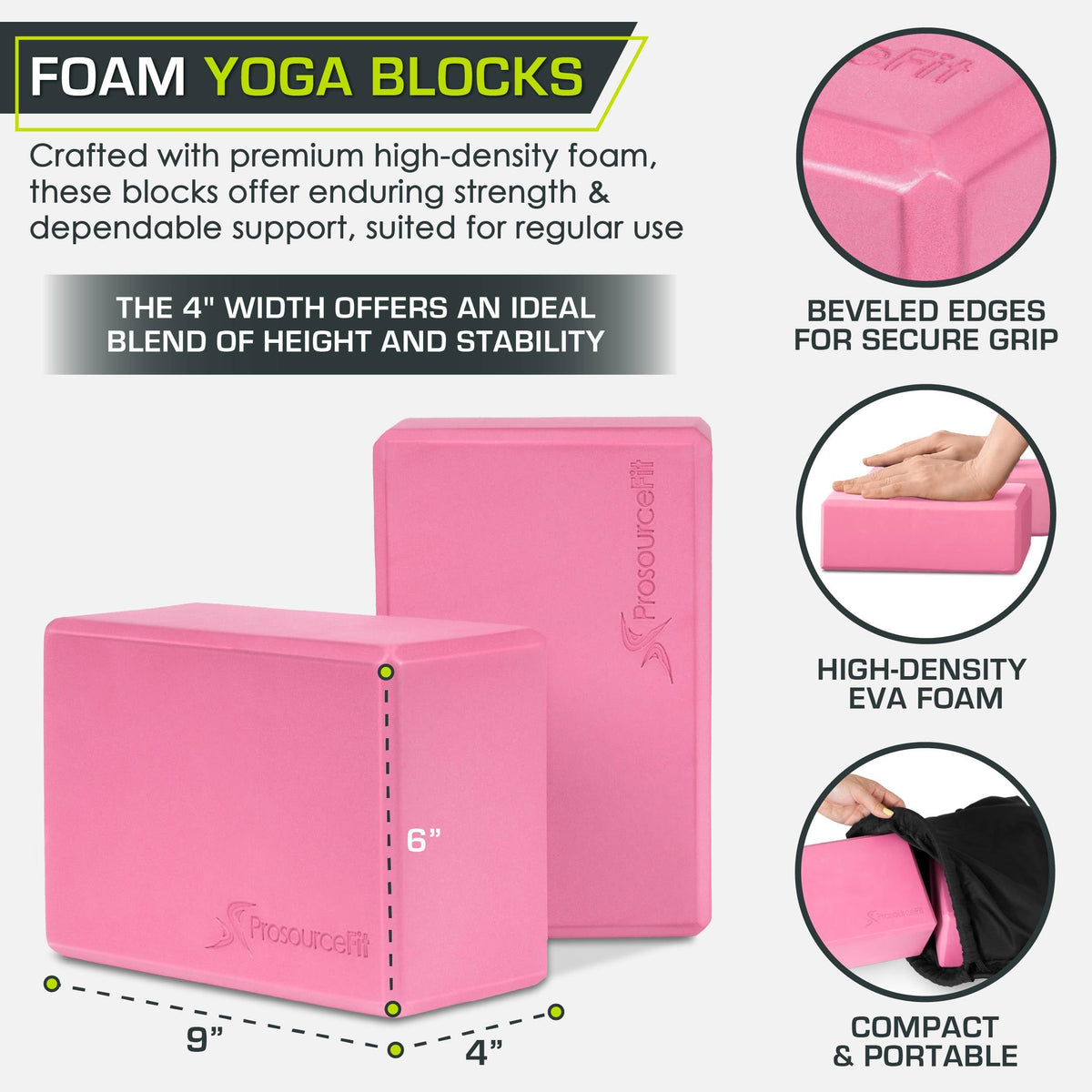 Foam Yoga Blocks (Pink)