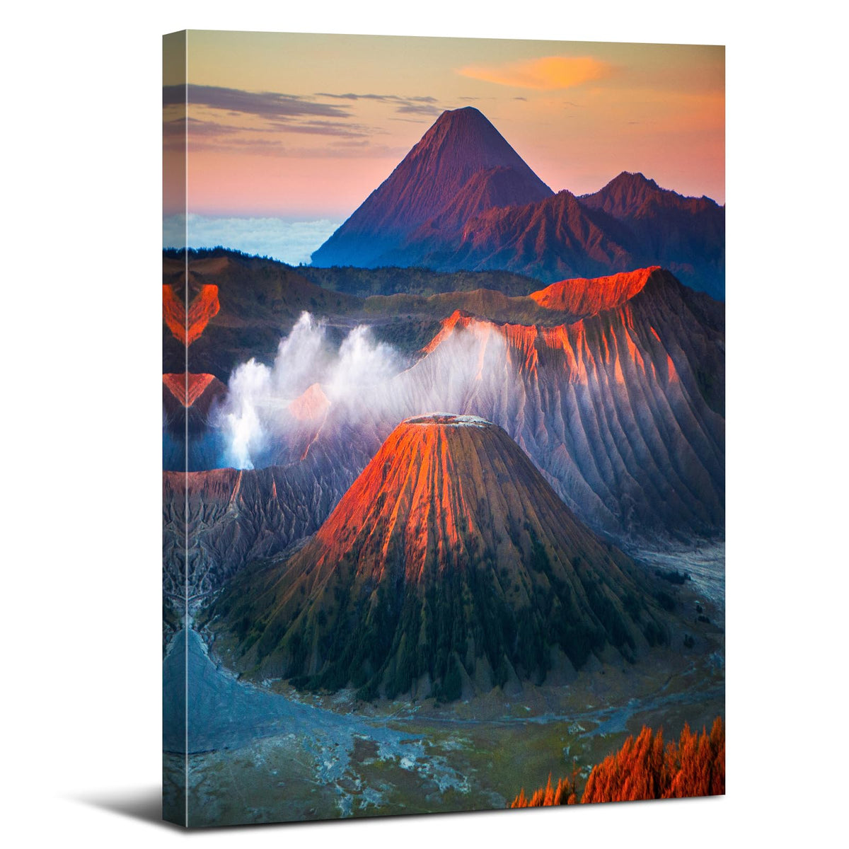 Large Nature Landscape Wall Art Hawaii Volcanoes National Park Canvas Prints Sunset Mountain Painting Poster Travel Adventure Scenery Pictures Modern Canvas Artwork for Living Room Wall Decor 32x48" (48"L x 32"W / Volcano)