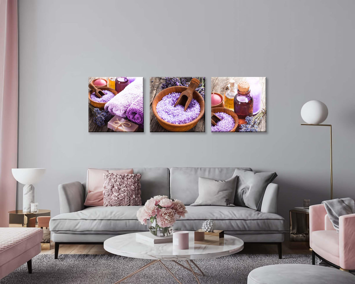 NAN Purple Zen Canvas Wall Art (20X20inchX3pcs / Purple Zen)