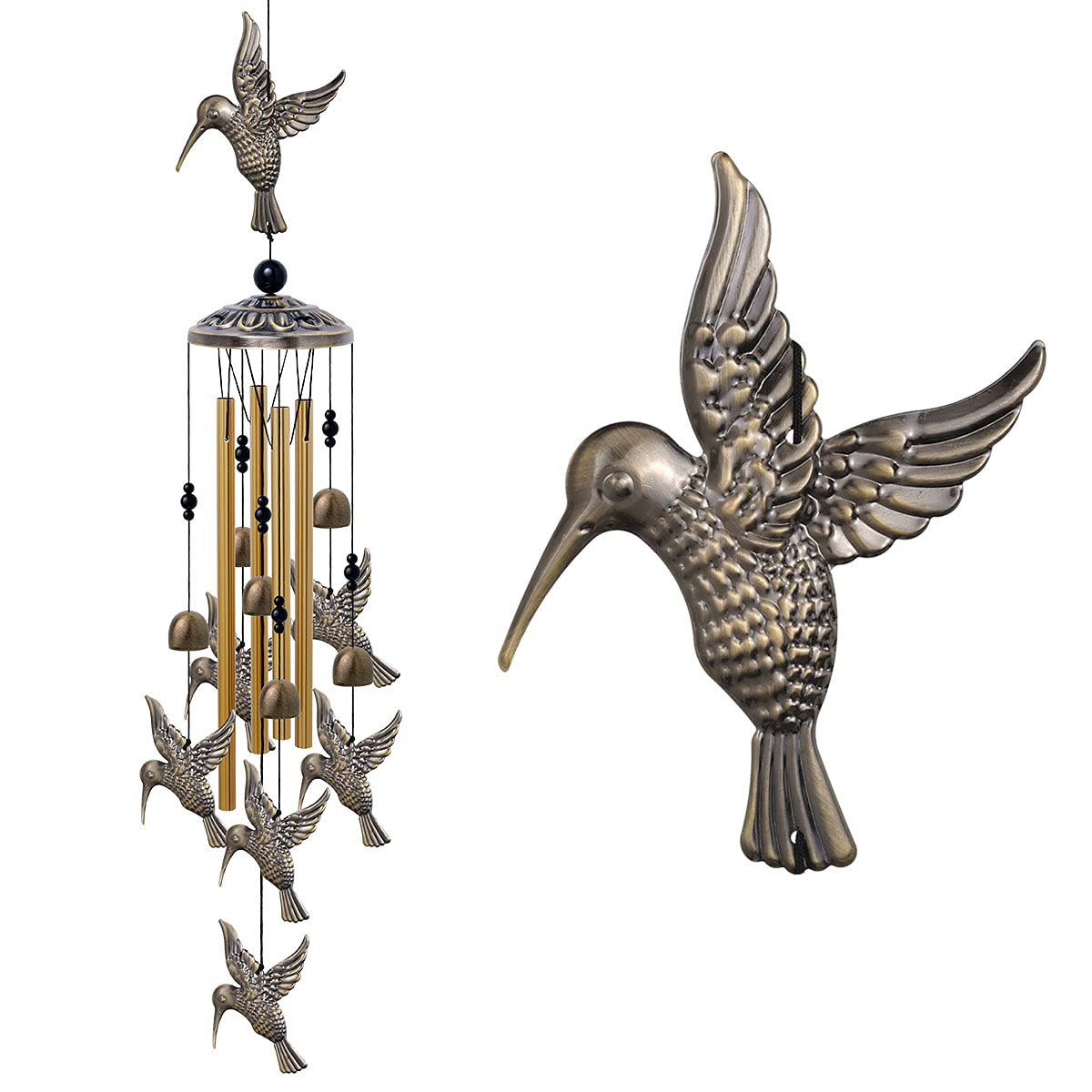 Large Hummingbird Wind Chimes Outdoor Indoor Decor