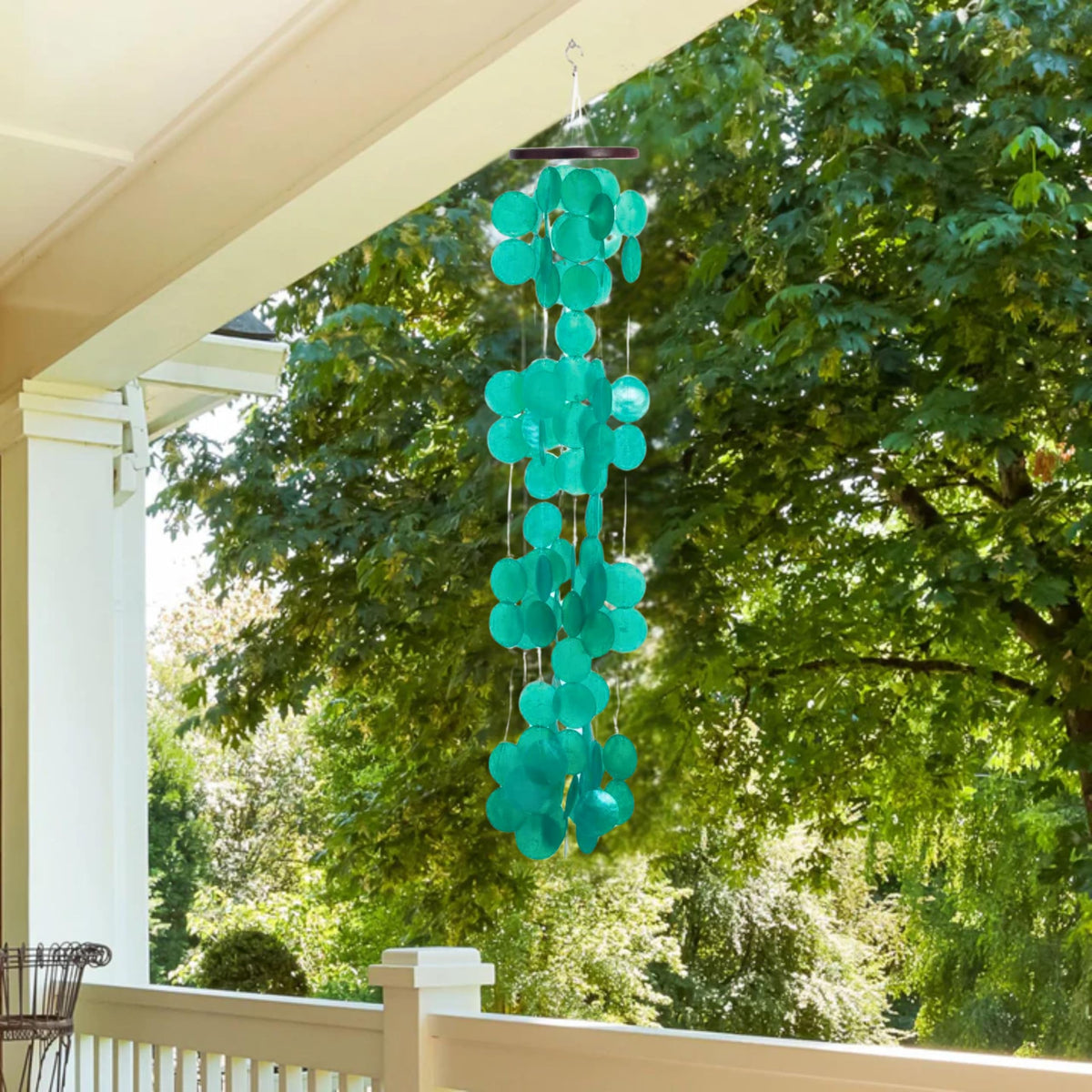 Capiz Waterfall Wind Chime (40 Inches Patina Green)