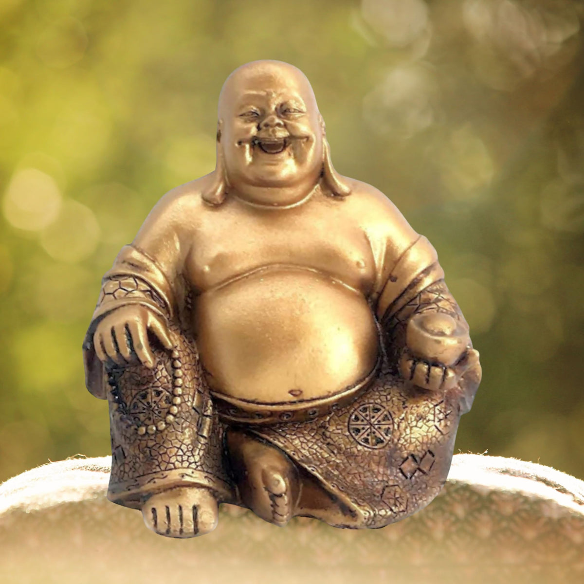 Laughing Buddha Statue Zen Decor 21770 (Gloden)