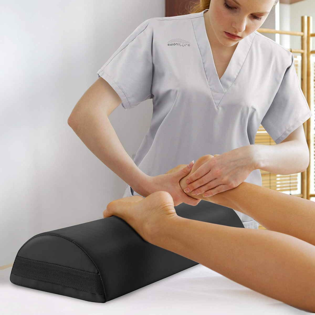 Jumbo Half Round Massage Table Bolster Under (Black)