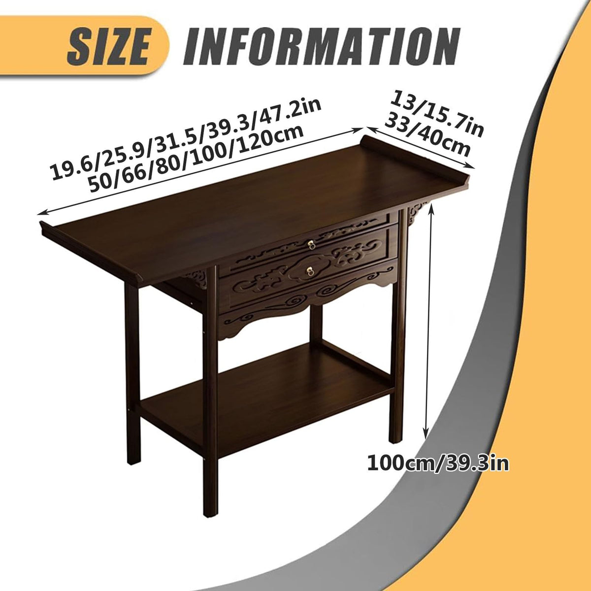 Buddhist Shrine Table and Altar Set (Brown / 120x33x100cm)