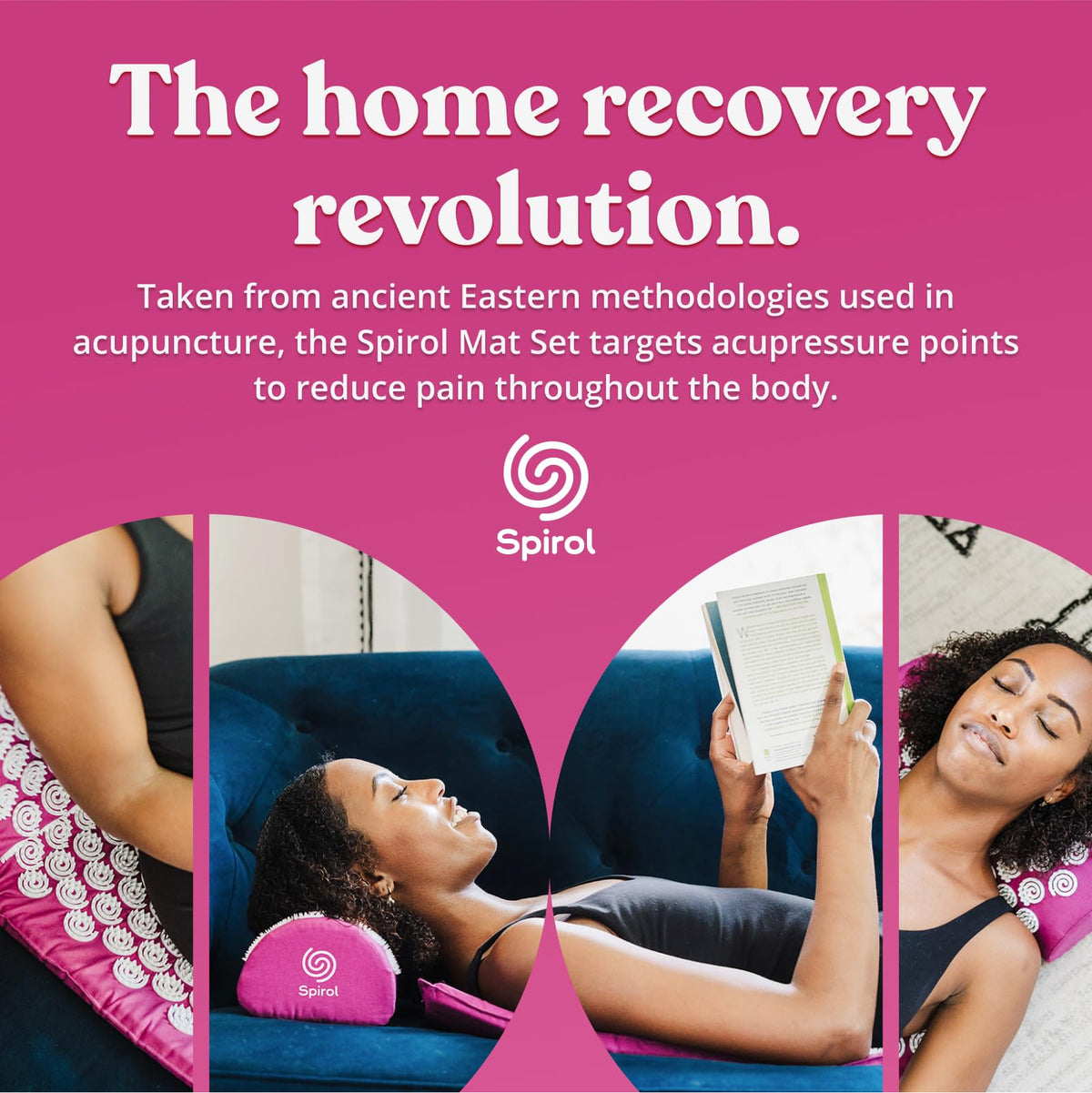 Spirol Acupressure Mat and Pillow Set for Back (Amethyst)