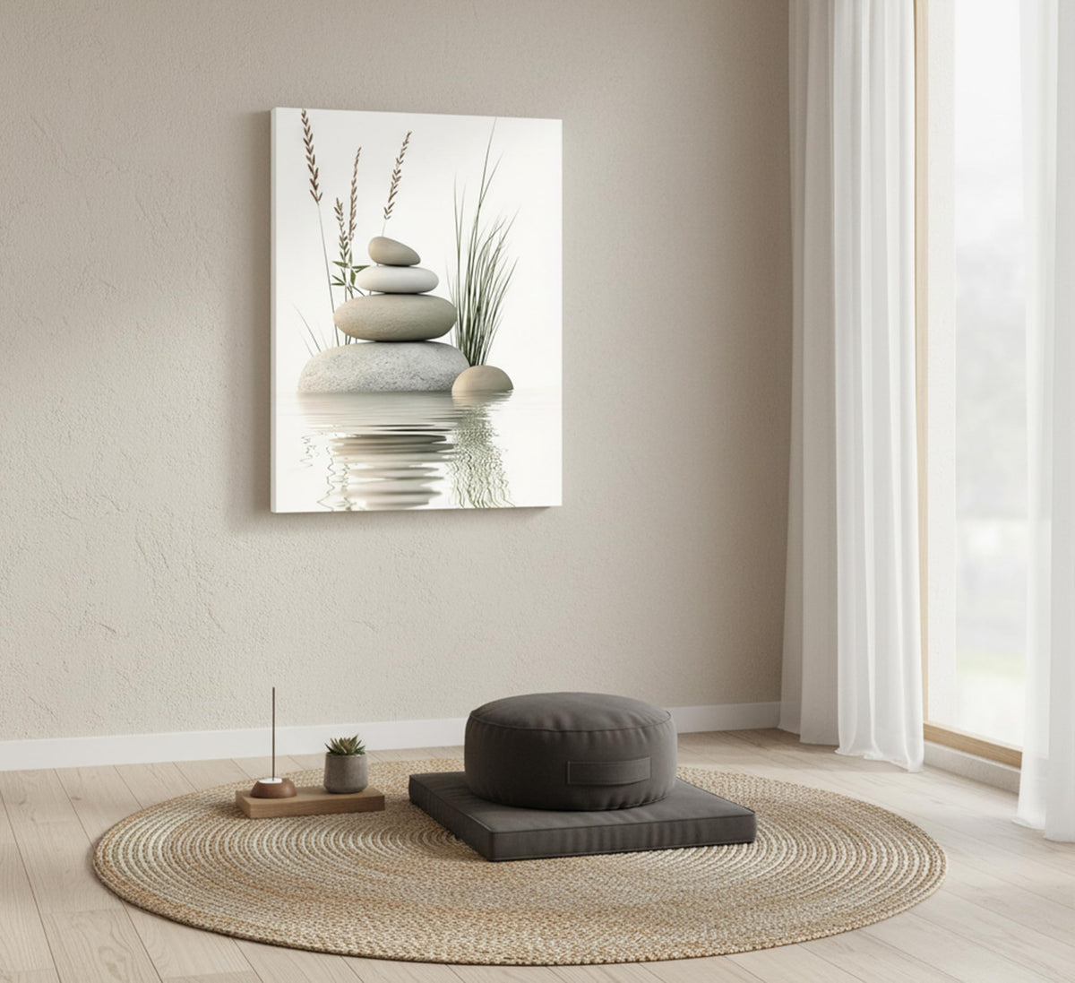 Zen Bathroom Canvas Wall Art (Canvas Zen / 16"L x 12"W)