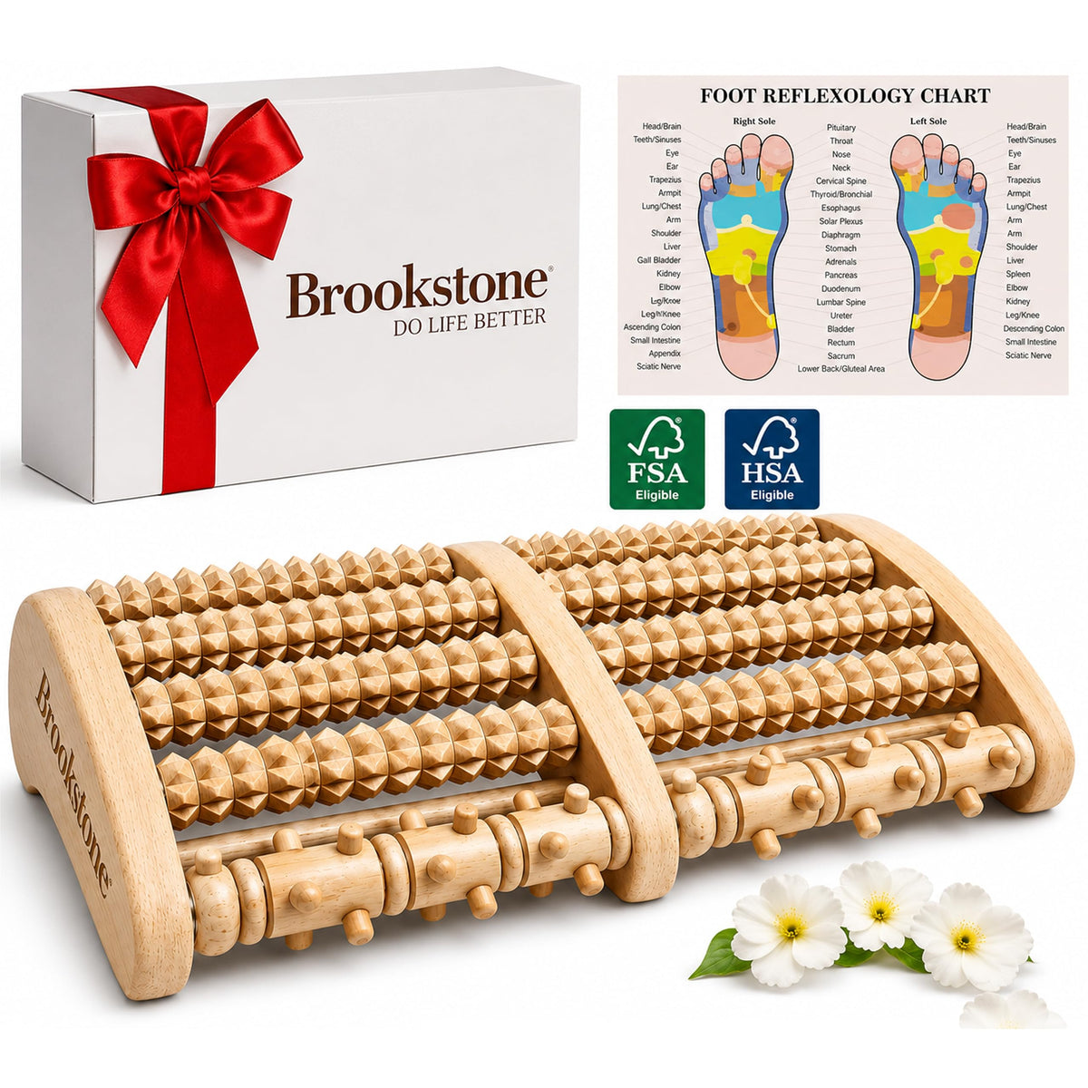 Foot Massager for Neuropathy & Plantar Fasciitis Relief (Oak)
