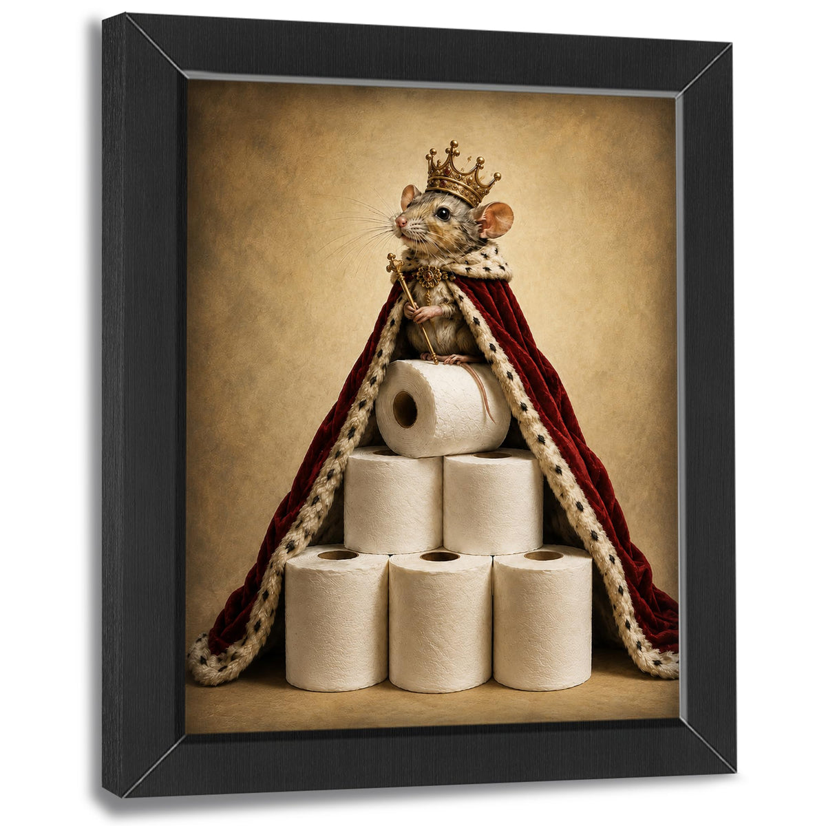 Mouse Bathroom Decor Wall Art (Framed Bathroom Art 920 / 20"L x 16"W)
