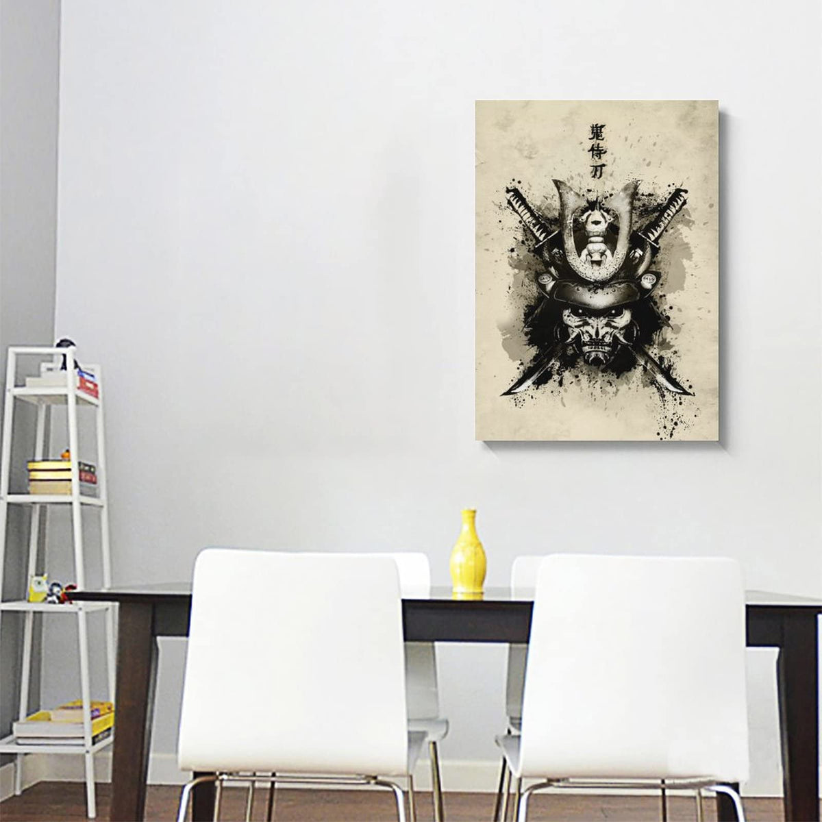 Samurai Posters Wall Art Samurai Katana Oni Canvas Painting Home Decoration for Living Room Bedroom Unframed 16 x24 inches (24"L x 16"W / Unframe-6)