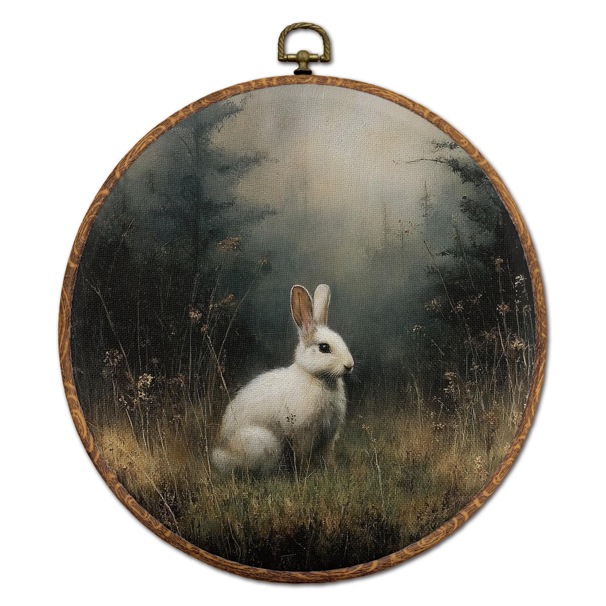 Vintage Farmhouse Bunny Round Wall Art (12Child)