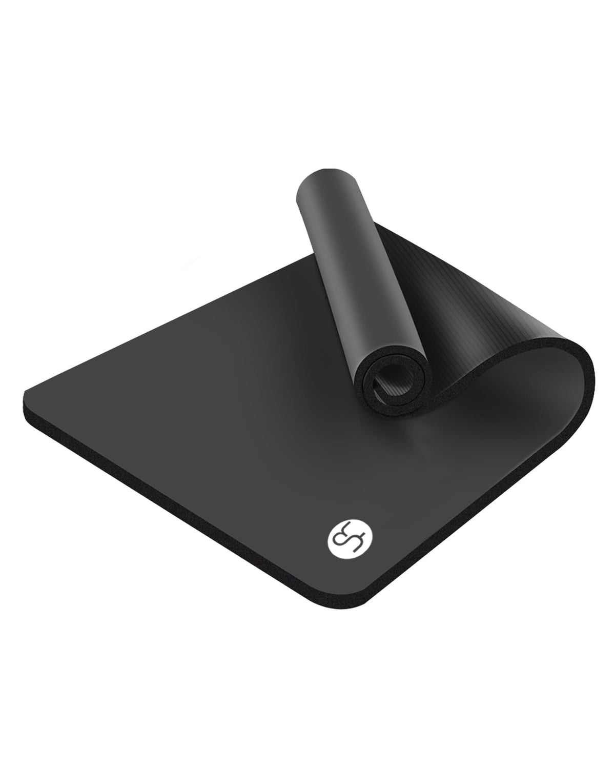 Large Yoga Mat for Men Thick Exercise Mat 76"x35" 15mm Foam Mat (Black)