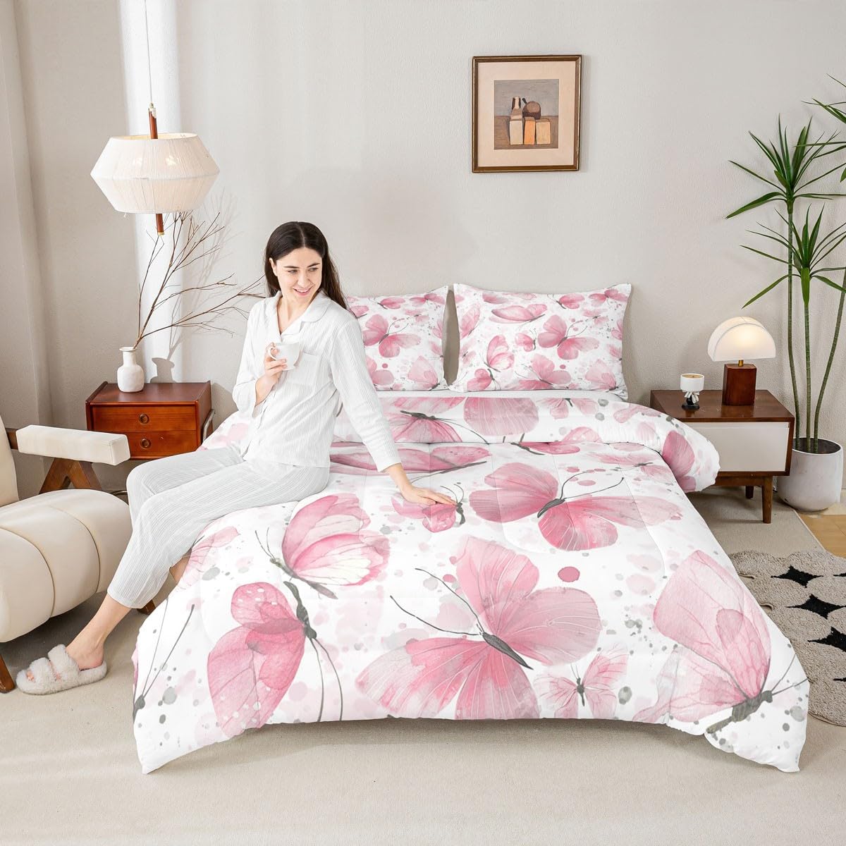 Girls Butterfly Kids Comforter Set Full Size for Kids Boys Girls (Multi 815 / Full)