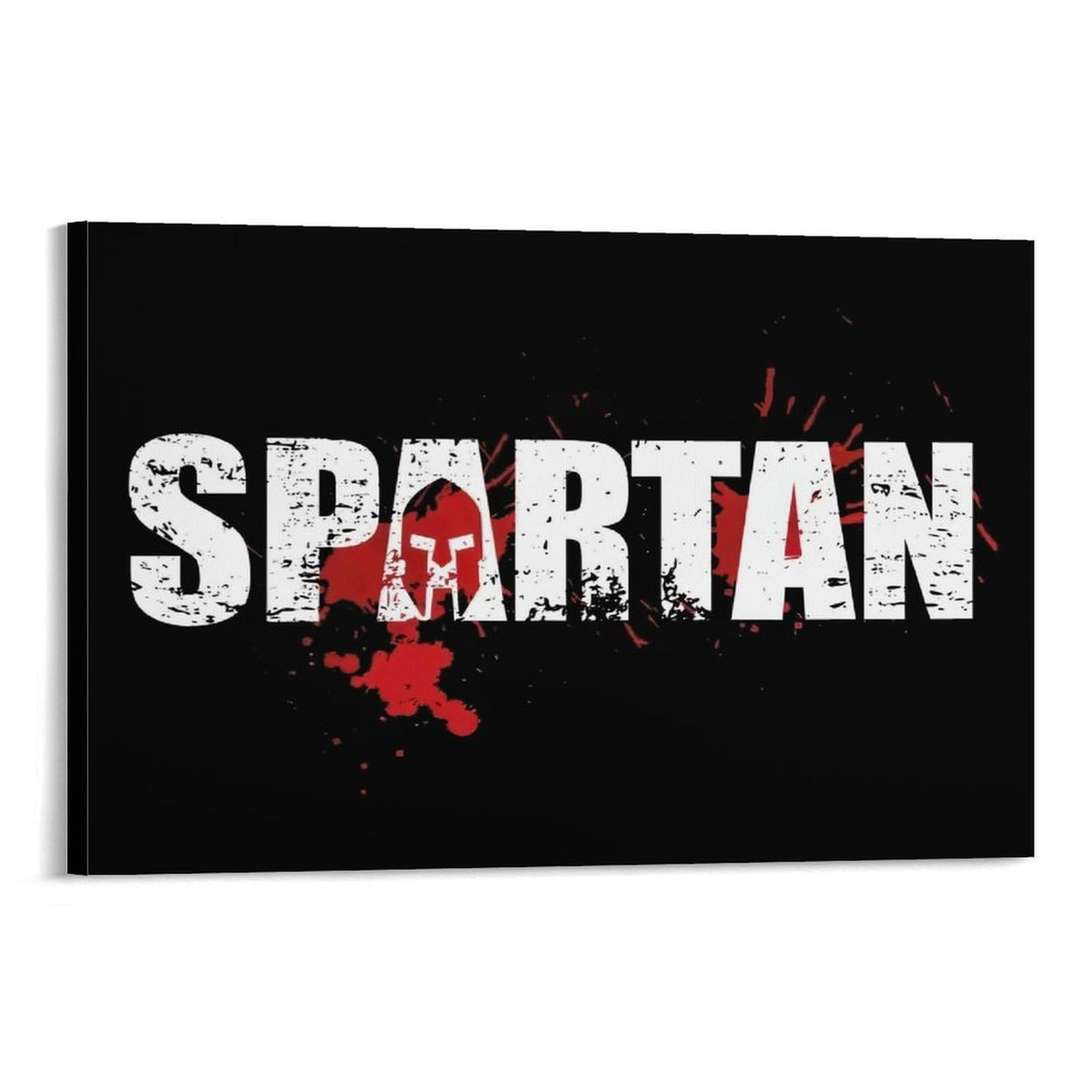 Spartan Beast Poster Canvas Printing Wall Art Prints Wall Decor Posters Black Distressed Typography Warrior Helmet Minimalist Industrial Decor for Living Room Bedroom Office Gym 08x12inch (style-2 / 08x12inch(20x30cm) Frame)