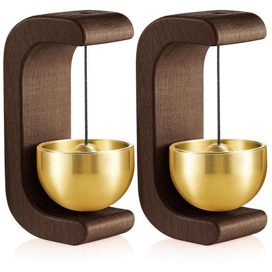 2 Pcs Magnetic Wooden Doorbell Chime (Black Walnut)