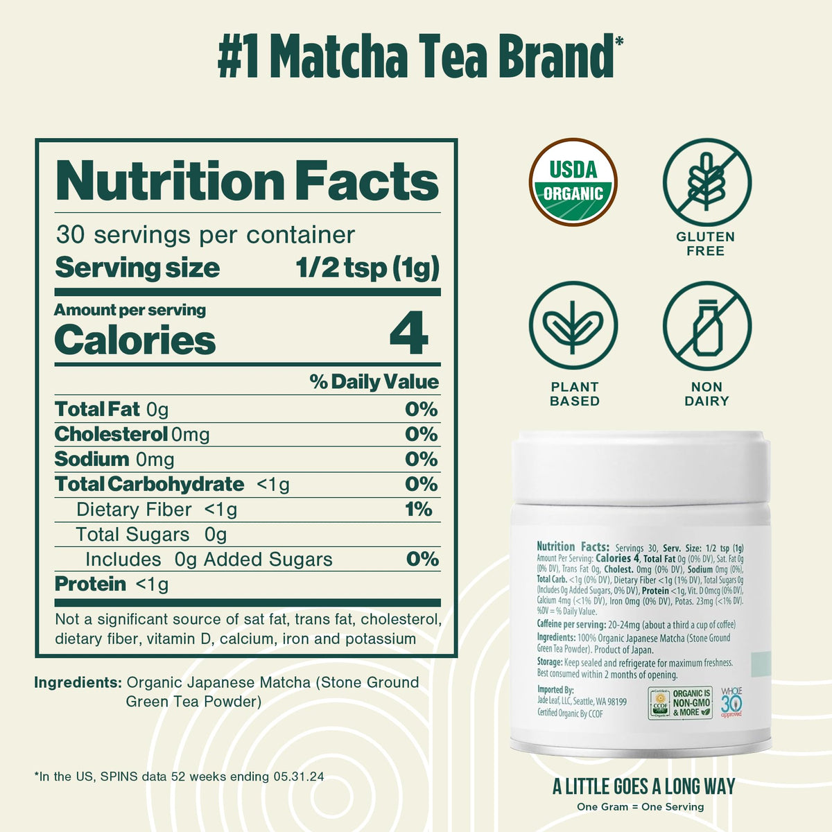 Jade Leaf Ceremonial Grade Matcha Powder (1.06 Ounce (Pack of 1))