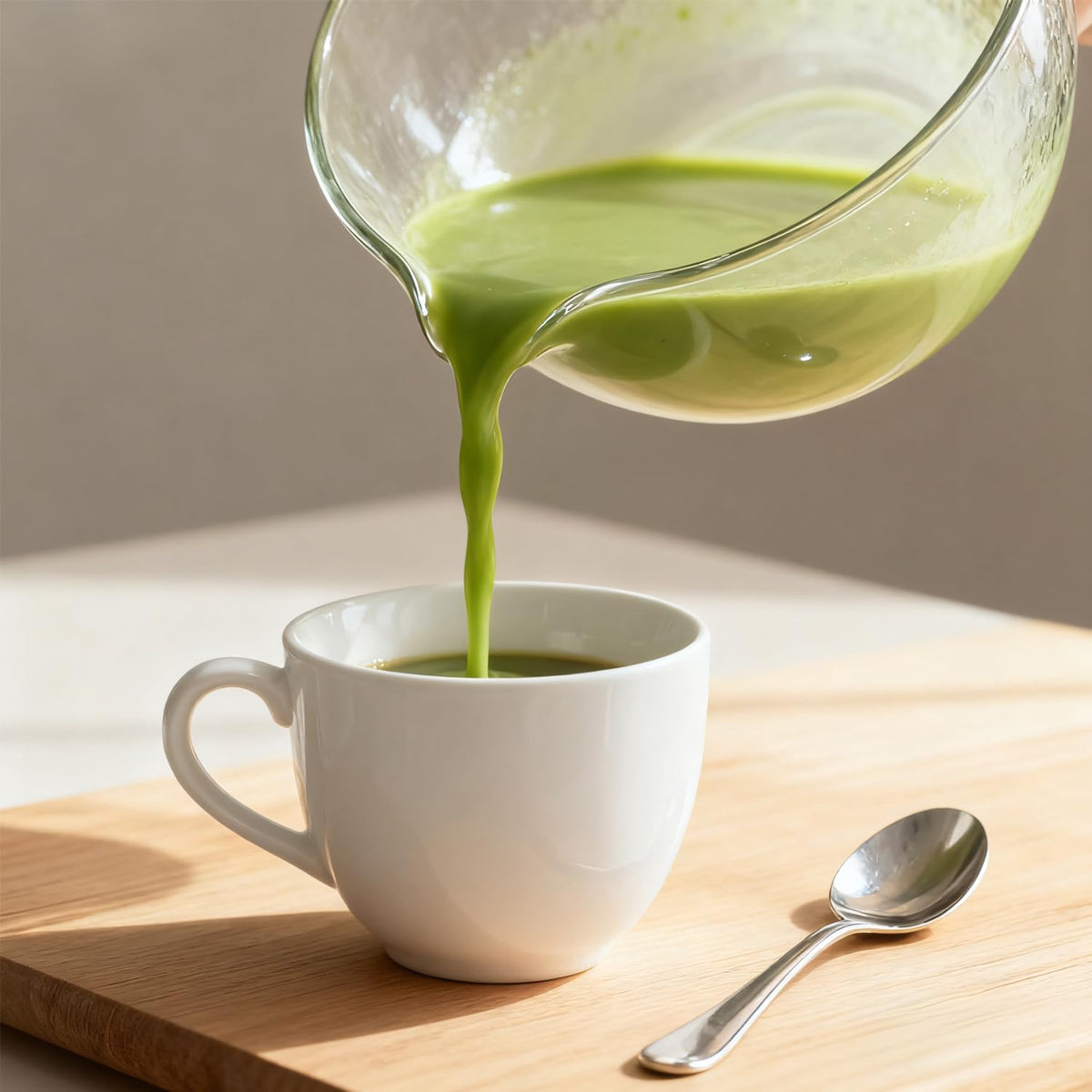Deep Textured Glass Matcha Bowl With Spout (Deep-Textured)