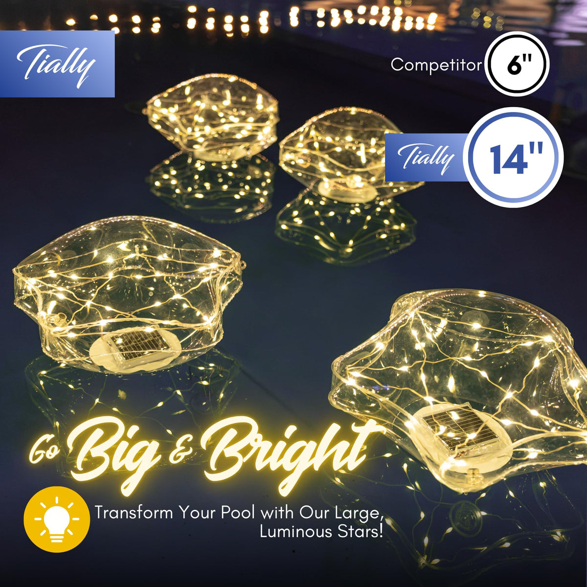 Floating Pool Lights (Warm Stars / 2 Pack)