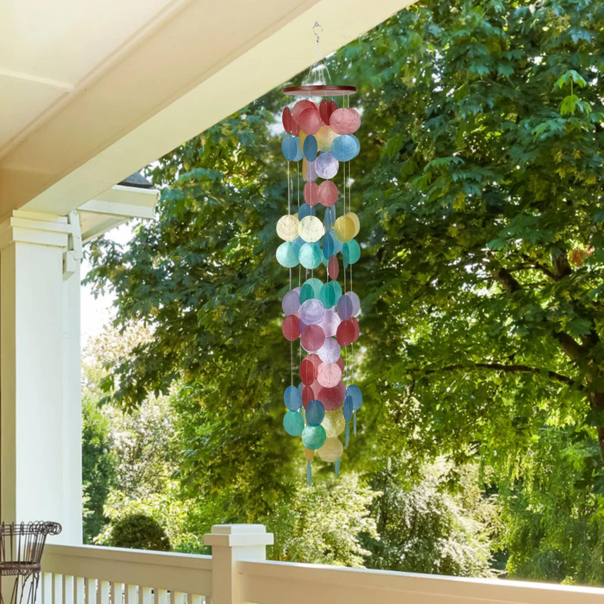 Capiz Waterfall Wind Chime (40 Inches Rainbow)