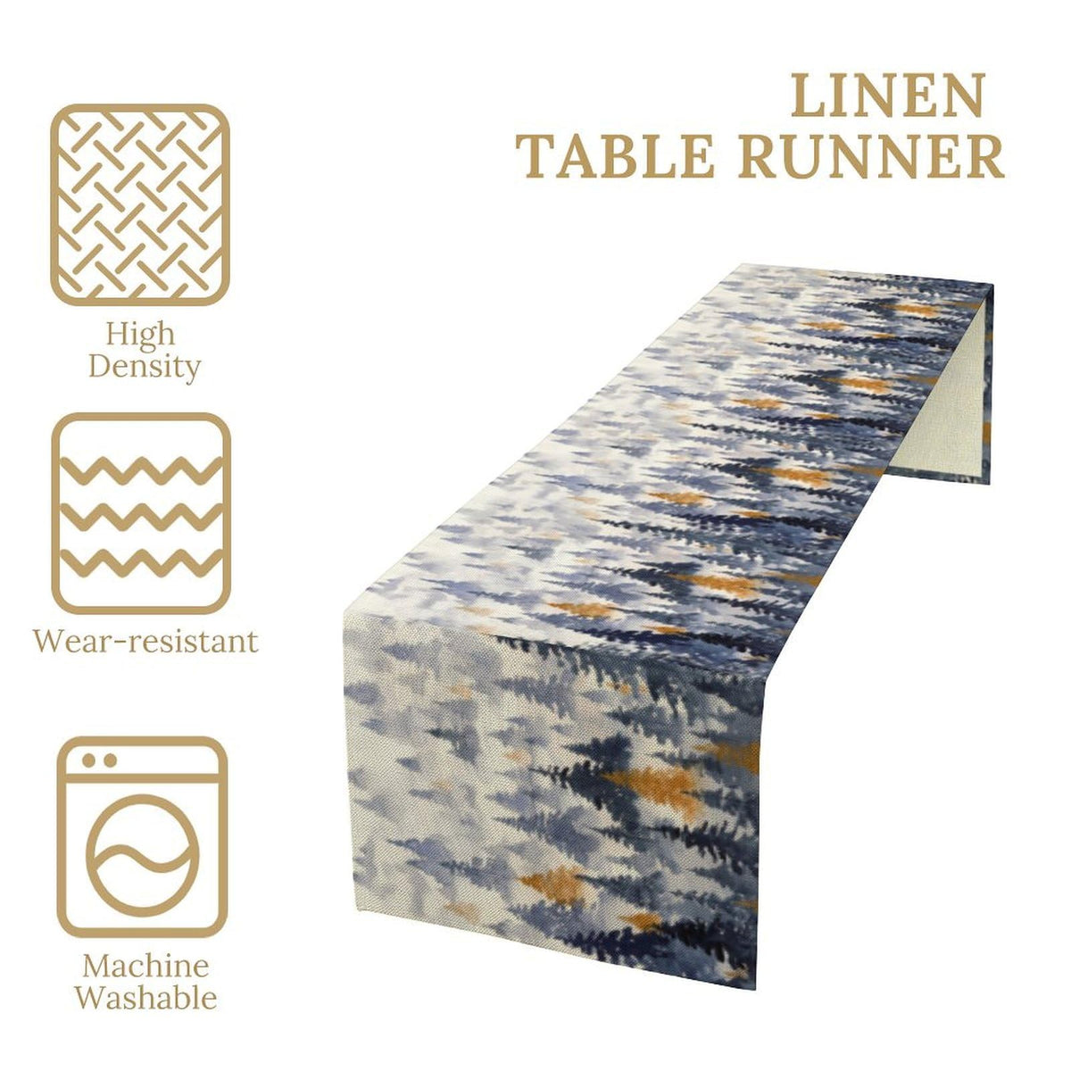 Watercolor Forest Table Runner (13x90inch / Blue Forest)