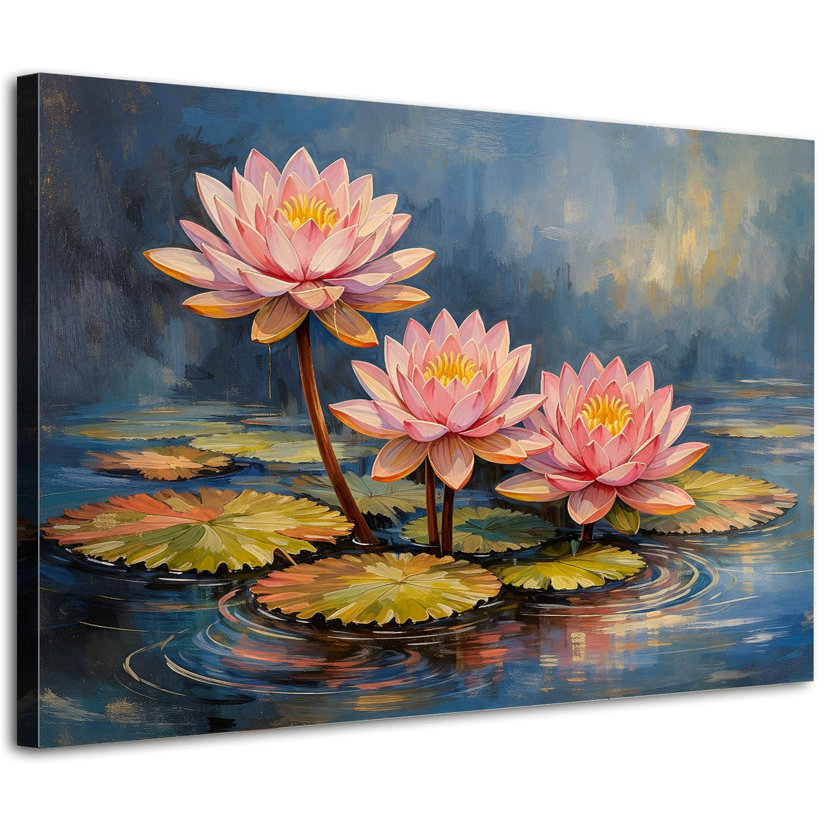 Extra Large Lotus Wall Art Zen Wall Decor Colorful Flower Pictures for Bathroom Spa Room Abstract Blossom Floral Canvas Paintings Meditation Posters Nature Serene Artwork Yoga Home Decorations 32x48” (48"L x 32"W / Lotus Scene)