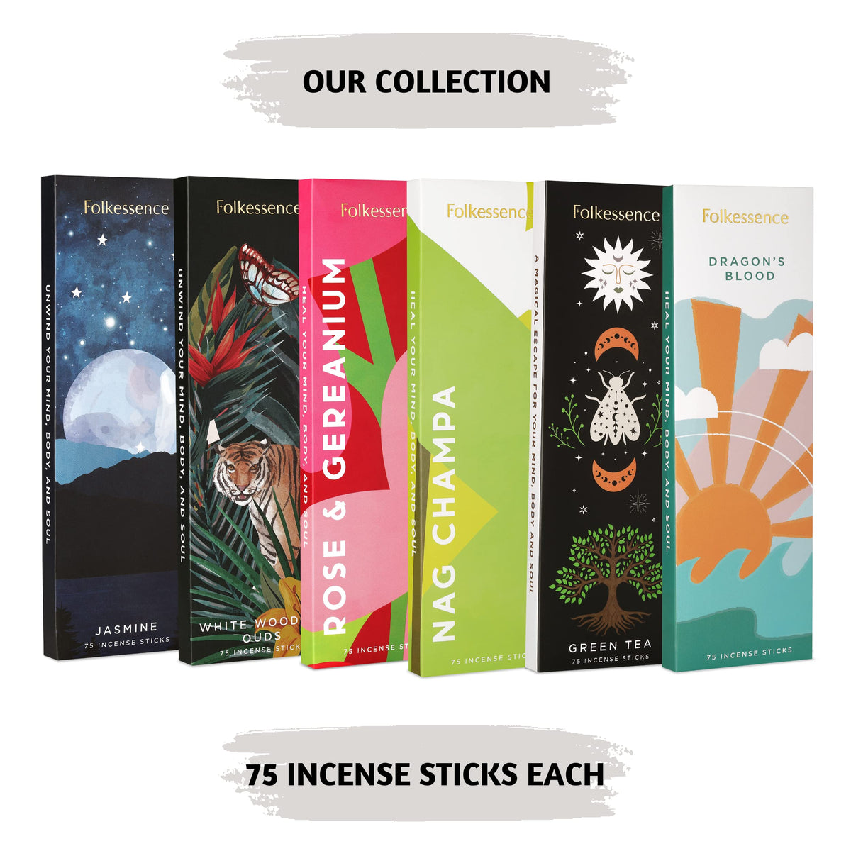 Premium Nag Champa Incense Sticks for Purification (Pack of 75)