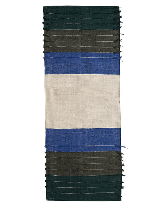 Indian Handmade 100% Organic Cotton Yoga Mat (White & Blue)