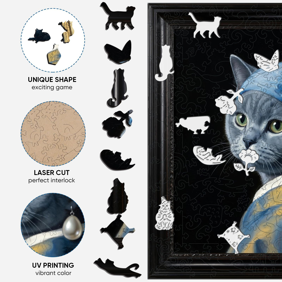 500 piece Puzzles for Adults (Cat With a Pearl Earring / 500 pieces)