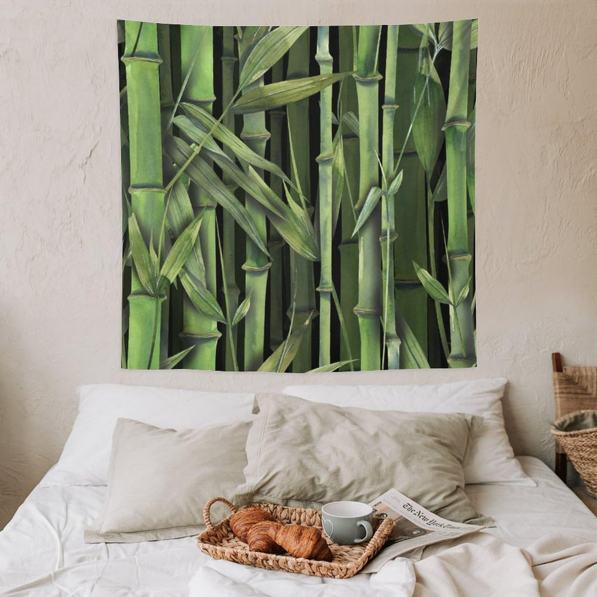 Bamboo Jungle Tapestry Wall Hanging Tropical Nature Tree Bamboo Exotic Landscape Spa Yoga Design Tapestries Home Decor for Living Room Bedroom Apartment Farmhouse Dorm 60"x60" (60"L x 60"W / Bamboo-1)