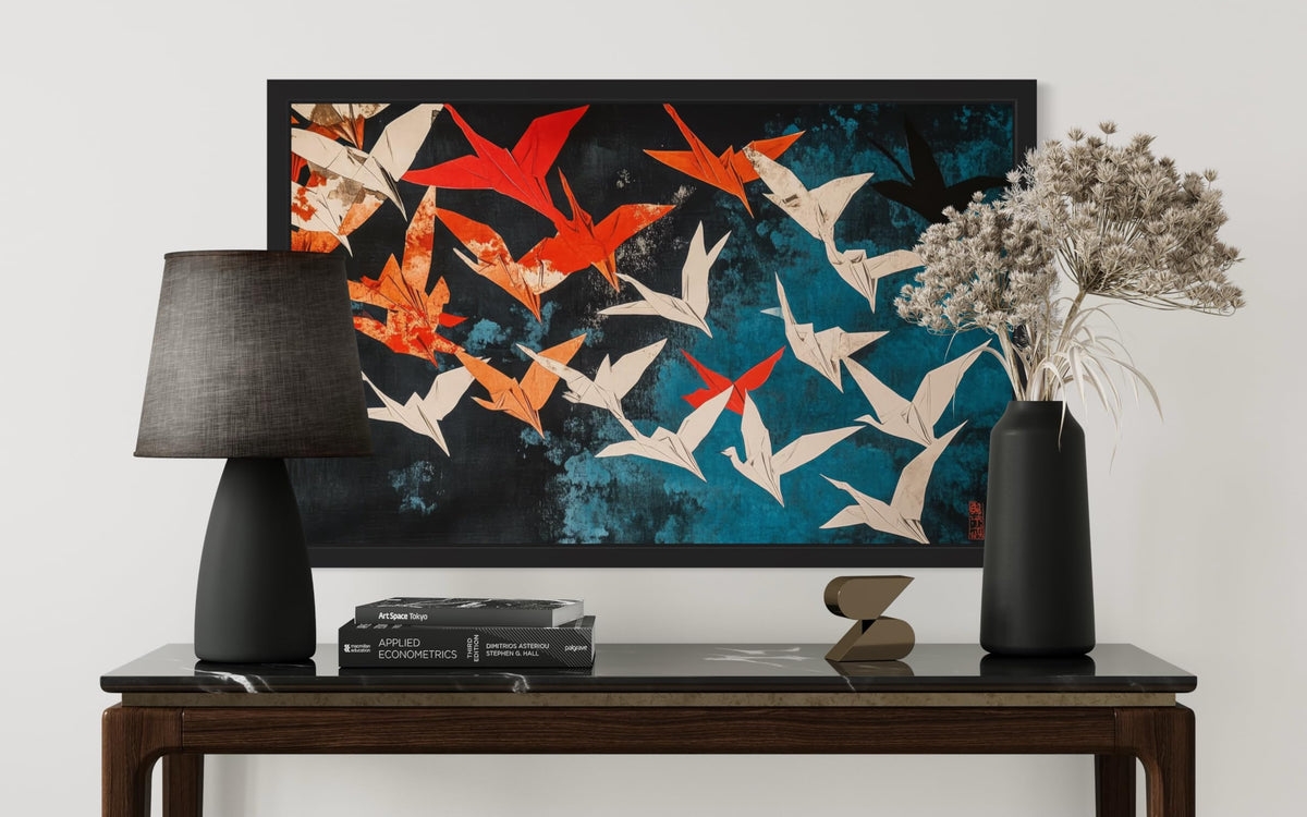 Origami Cranes Unframed Wall Art Print Poster (Origami Cranes / 24"L x 18"W)