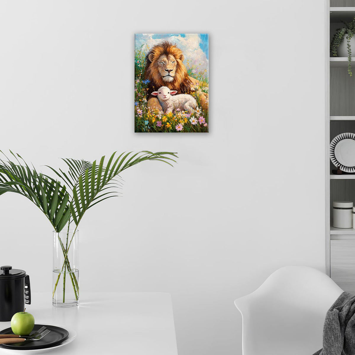 Lion And Lamb Wall Art (Lion Lamb / 20L" x 24W")