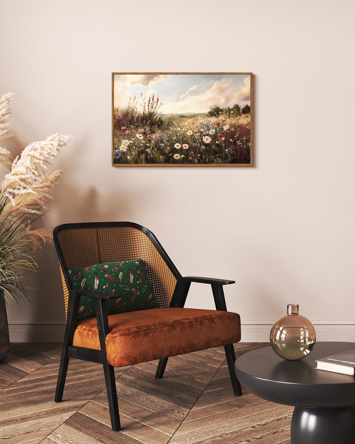 Vintage 16"x24" Framed Wildflower Canvas Wall Art (Flowering Homeland / 24"L x 16"W)