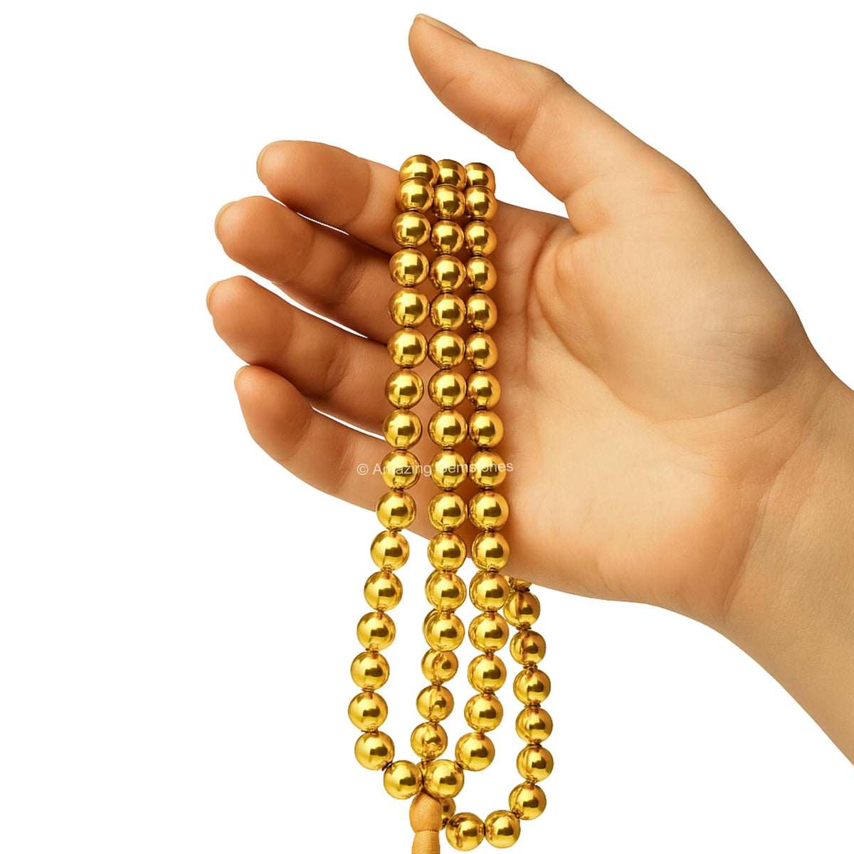 Golden Hematite Mala Beads (Golden Hematite / Plain)